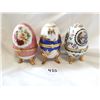 Image 1 : Three EGG Shape Trinket Containers