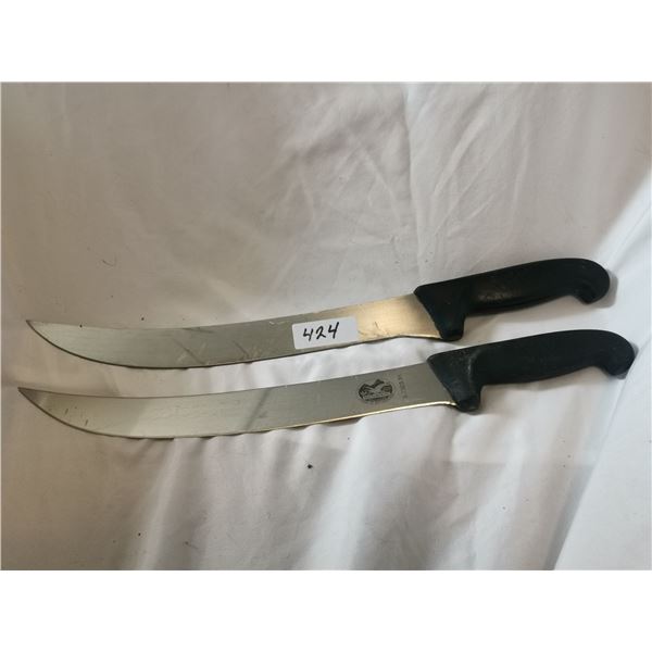 Two Large Victorinox Butchering Knives