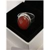 Image 3 : Sterling Silver Ring with Orange Stone