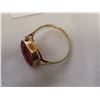 Image 3 : 14k Gold Ring with Red Lion Design Stone Very Nice