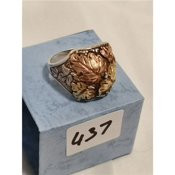 10k and Sterling Silver Shank Ring