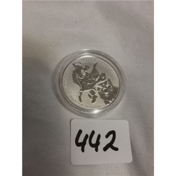 .999 Silver $20 coin, Superman us Batman 2016