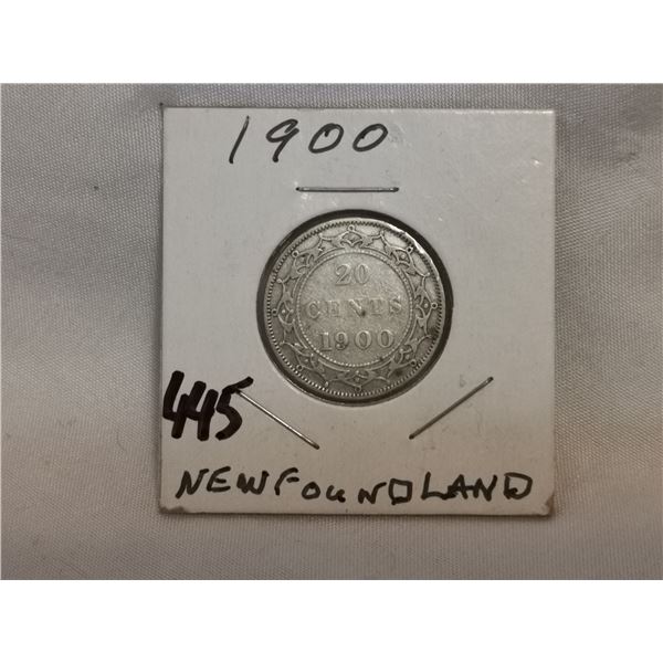 1900 NFLD 20 Cent silver coin