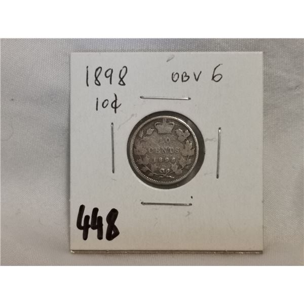 1898 OBV 6 Silver 10 cent