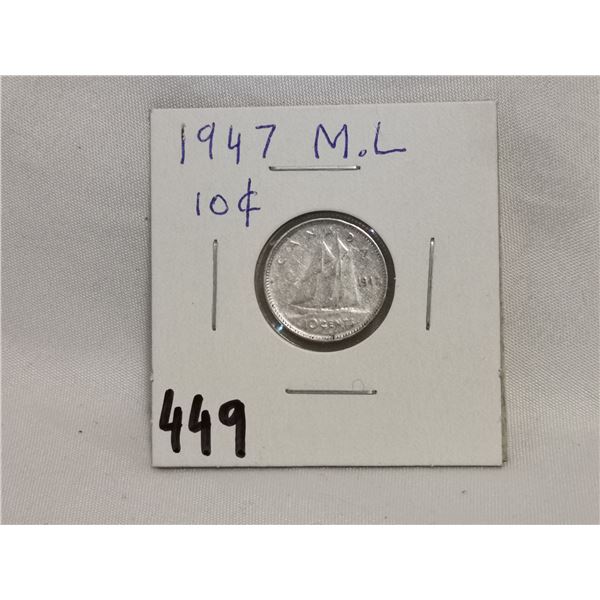 1947 M.L. Silver 10 cent