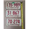 Image 1 : (3) 1975 Sask License Plates