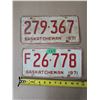 Image 2 : (2) 1971 Sask License Plates