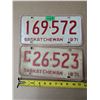 Image 2 : (2) 1971 Sask License Plates