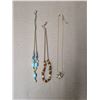 Image 1 : (3) Gold Tone Necklaces w/ Coloured Stones