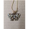Image 3 : (3) 8" Gold Tone Necklaces (1) W/ Butterfly Pendant