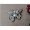 Image 2 : (5) Brooch's (1) Butterfly W/ Pearl 2"