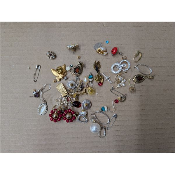 Mix Lot of Earrings Some Pairs Plus Pins Butterfly