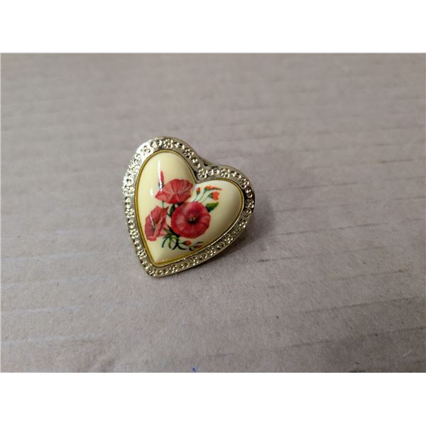 Heart Shape Ring Stamped West Germany