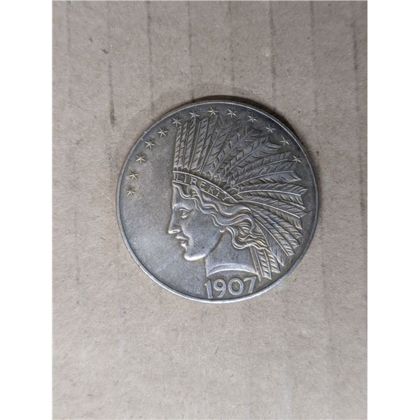 1907 Liberty Indian Head 10 Dollar Coin- unverifed