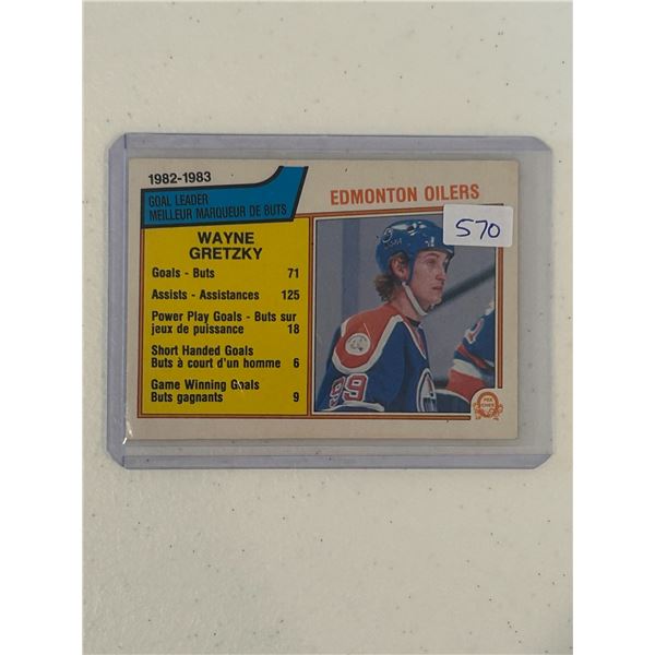Wayne Gretzky - 1982-83 Goal Leader - Hockey Card