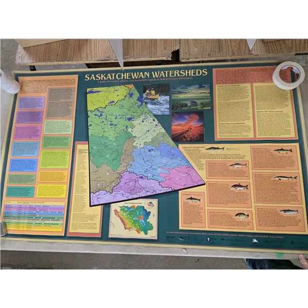 Sask watersheds- map- 50" by 30"