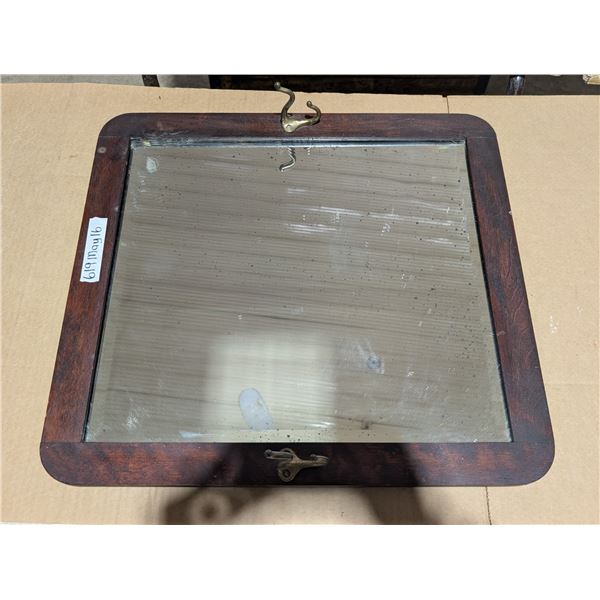 Square Mirror w/ Hangers on Mirror  21"x22"