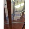Image 5 : Small wooden China cabinet, Glass on back wall. Two glass shelves. Two keys included.- 40" by 14" by