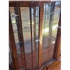 Image 6 : Small wooden China cabinet, Glass on back wall. Two glass shelves. Two keys included.- 40" by 14" by
