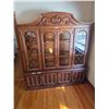 Image 1 : Hutch and Buffet (2 parts) China Cabinet. Two glass shelves and plate rails on all three levels- wit