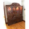 Image 7 : Hutch and Buffet (2 parts) China Cabinet. Two glass shelves and plate rails on all three levels- wit