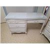 Image 2 : Bedroom furniture with protective glass tops: dresser, bedside table, desk and chair.- sizes vary