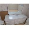 Image 3 : Bedroom furniture with protective glass tops: dresser, bedside table, desk and chair.- sizes vary
