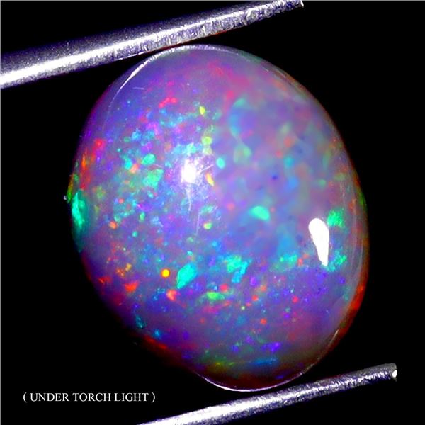 *CANNOT VERIFY, SEE DESC.* Oval Cabochon OPAL 3.34 ct. Floral Play of Color 12 x 10 mm - Appraised R