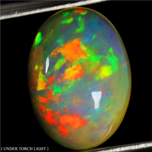 *CANNOT VERIFY, SEE DESC.*Amazing Oval Cabochon OPAL 3.09 ct. AAA Floral Flash Play of Color 14 x 10