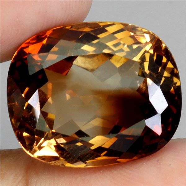 *CANNOT VERIFY, SEE DESC.*Big Cushion Cut Champagne Color Imperial Topaz 18.57 ct. 17 x 14 mm - Appr