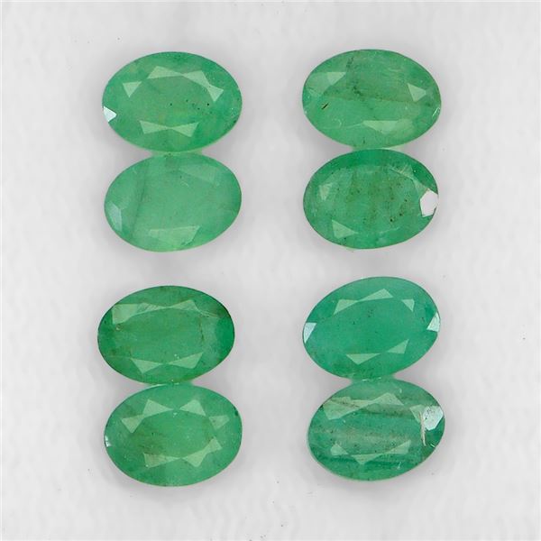 *CANNOT VERIFY, SEE DESC.*Emerald lot, 8 pcs. Oval Cut Unheated 5.61 ct. 7 x 5 mm - Appraised Replac