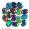 Image 1 : *CANNOT VERIFY, SEE DESC.*Oval Cut BLACK OPAL 3.09 ct. AAA Floral Flash Play of Color 15 pcs. 6.20 c