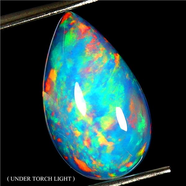*CANNOT VERIFY, SEE DESC.*Rare Pear Cabochon OPAL 2.74 ct. AAA Floral Flash Play of Color 15 x mm - 
