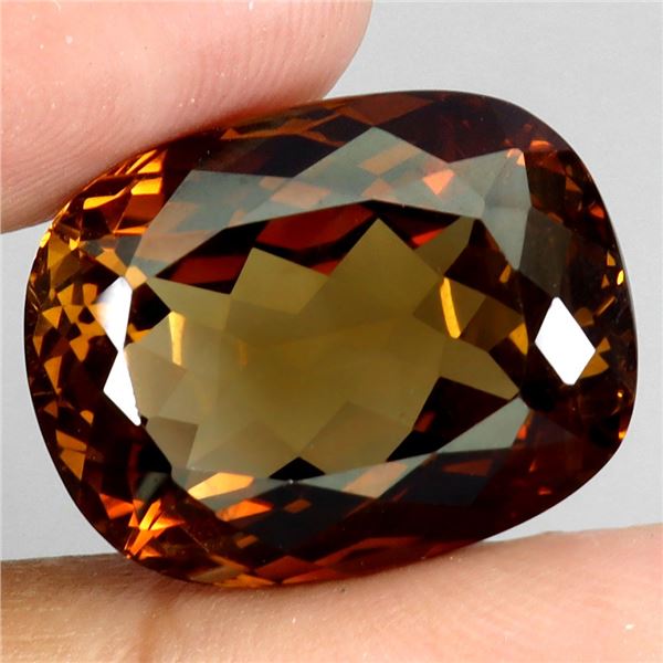 *CANNOT VERIFY, SEE DESC.*Big Antique Cut Champagne Color Imperial Topaz 17.47 ct. 17 x 13 mm - Appr