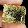 Image 1 : *CANNOT VERIFY, SEE DESC.*Rare Octagon Cut with Back Carving Natural Lemon Quartz 49.82 ct. 24 x 19 