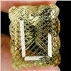 Image 2 : *CANNOT VERIFY, SEE DESC.*Rare Octagon Cut with Back Carving Natural Lemon Quartz 49.82 ct. 24 x 19 
