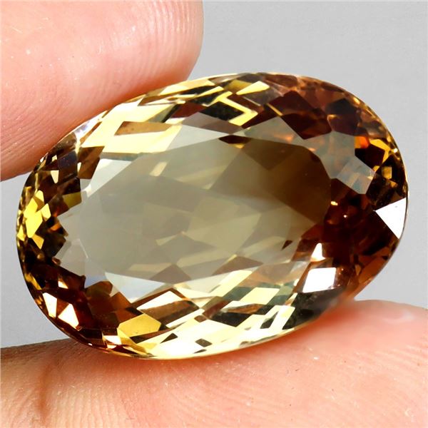 *CANNOT VERIFY, SEE DESC.*Oval Cut Champagne Color Imperial Topaz 17.78 ct. 18.5 x 13 mm - Appraised