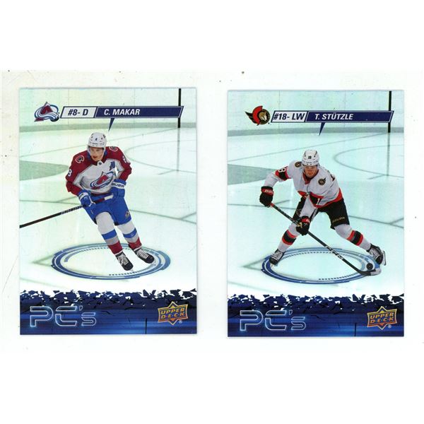 2023-24 Upper Deck Series 2 Hockey - PC's - #18-LW - T.Stutzle and #8-D - C. Makar.