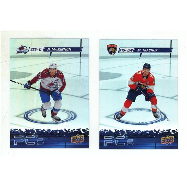 2023-24 Upper Deck Series 2 Hockey - PC's - #19-LW - M. Tkachuk and #29-C - N. MacKinnon.