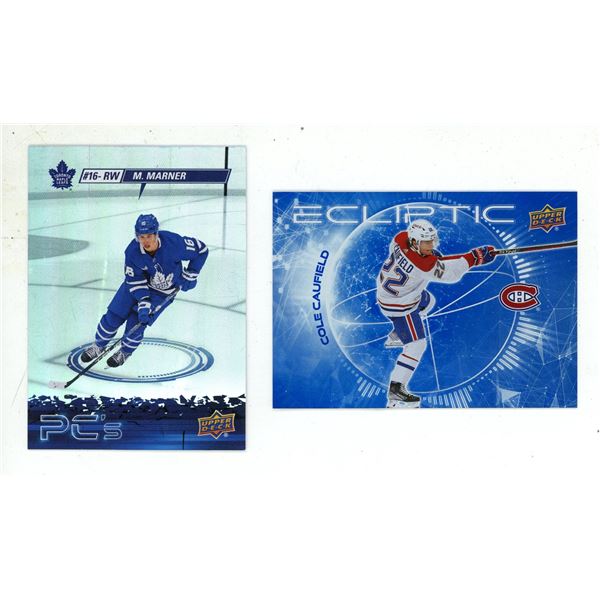2023-24 Upper Deck Series 2 Hockey - PC's - #16-RW - M. Marner and ECLIPTIC - Cole Caufield.