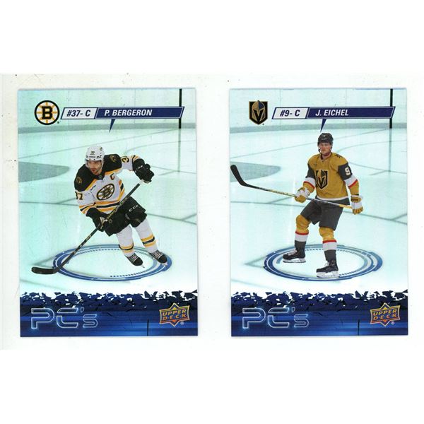 2023-24 Upper Deck Series 2 Hockey - PC's - #37-C - P. Bergeron and #9-C - J.Eichel.