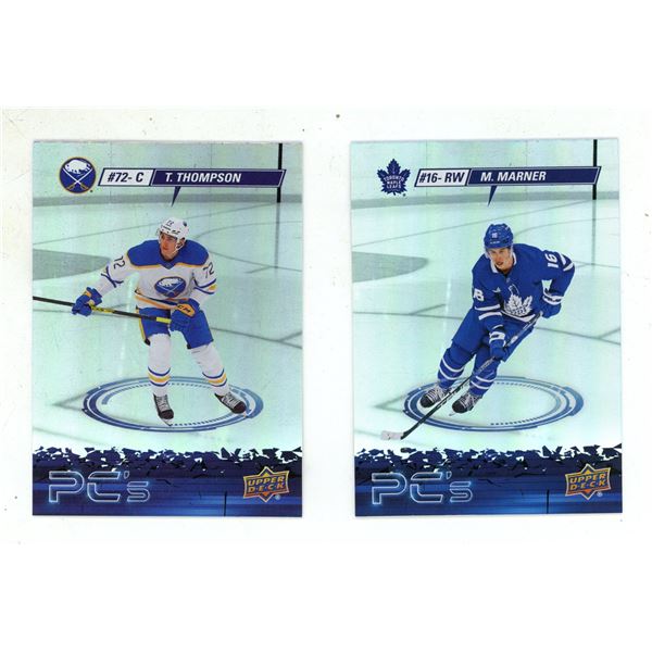 2023-24 Upper Deck Series 2 Hockey - PC's - #16-RW - M. Marner and #72-C - T. Thompson.