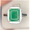 Image 2 : 4 ct Certified Silver Emerald gemstone Ring ($8,244 Appraisal)