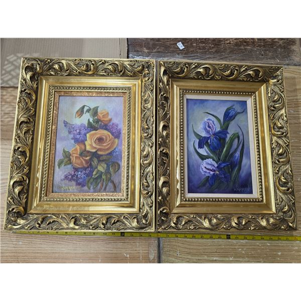 2 framed paintings- 19" by 15"