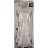 Image 1 : Vintage satin wedding dress. Lace, pearls & sequins.