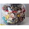 Image 5 : 1950's storage jar with porcelain doll head on lid. Filled with vintage buttons.