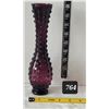 Image 1 : Deep amethyst purple glass hobnail vase.