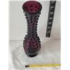 Image 2 : Deep amethyst purple glass hobnail vase.
