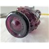 Image 4 : Deep amethyst purple glass hobnail vase.