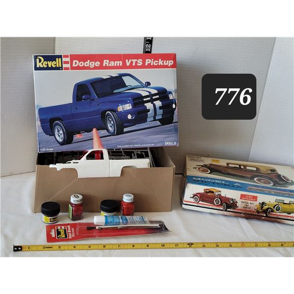 Revell Dodge Ram model with glue, paint & brushes.